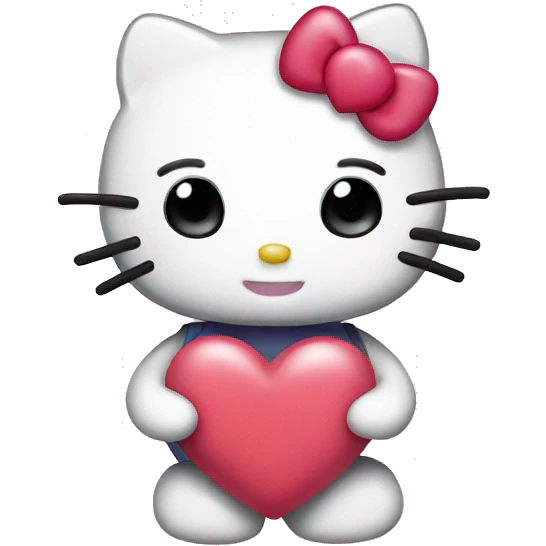 hello kitty with heart emoji