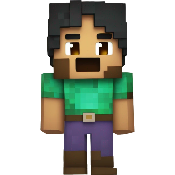A retro minecraft character emoji
