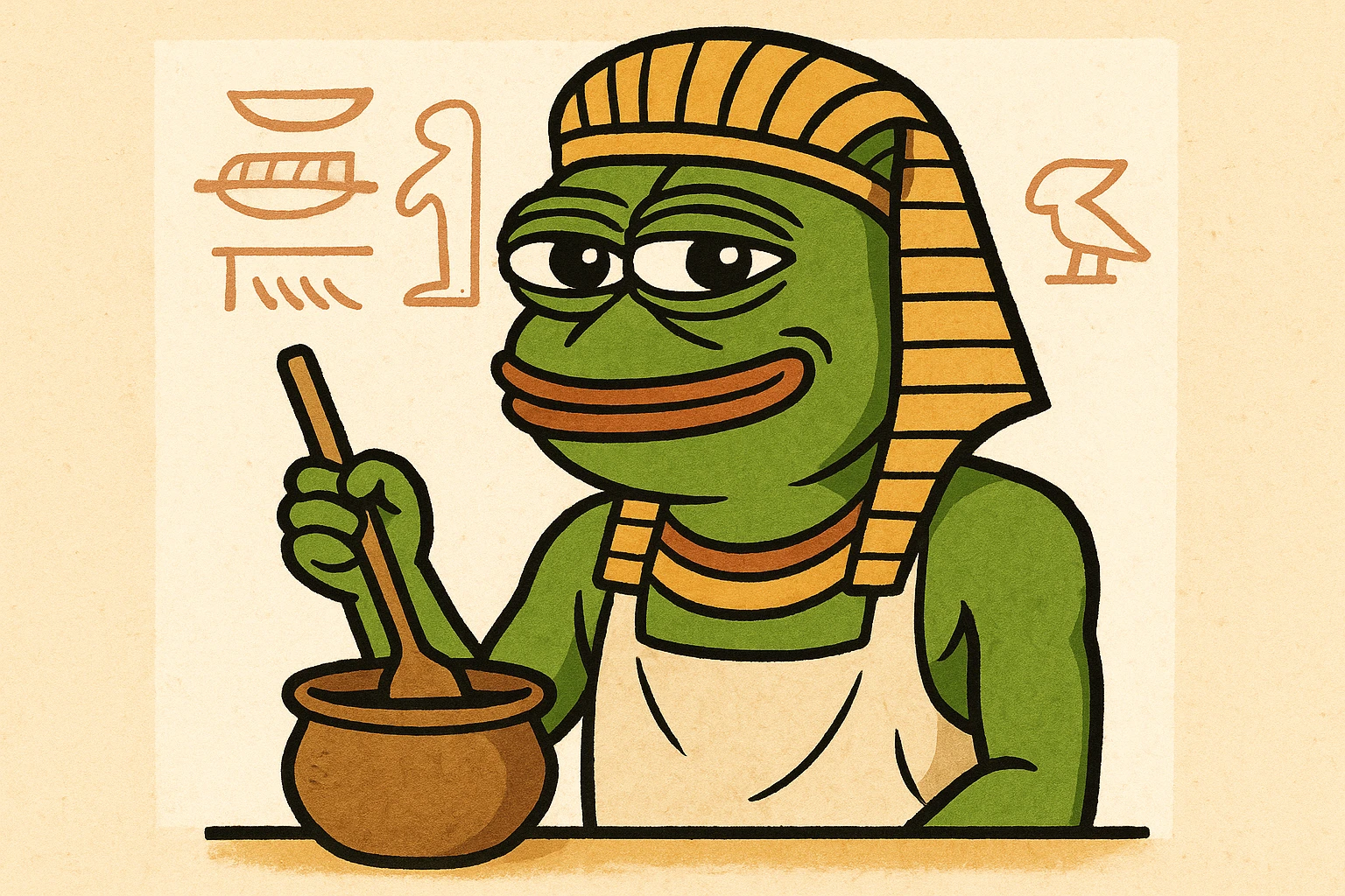ancient Egyptian cooking scene in hieroglyphic style emoji