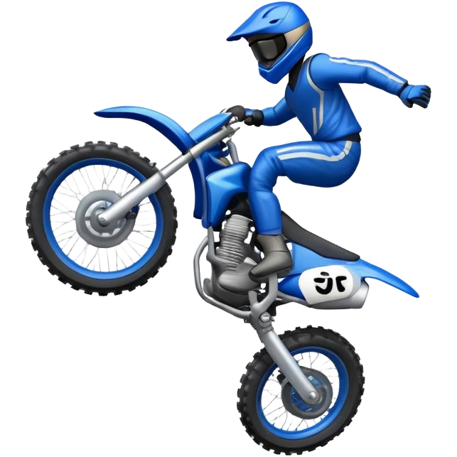 Blue dirt bike jumping  emoji