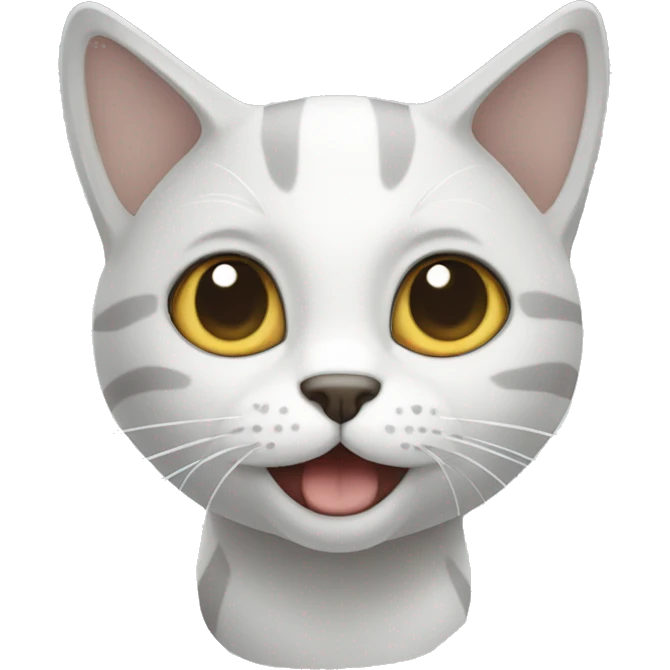 GATO BLANCO Y GRIS emoji