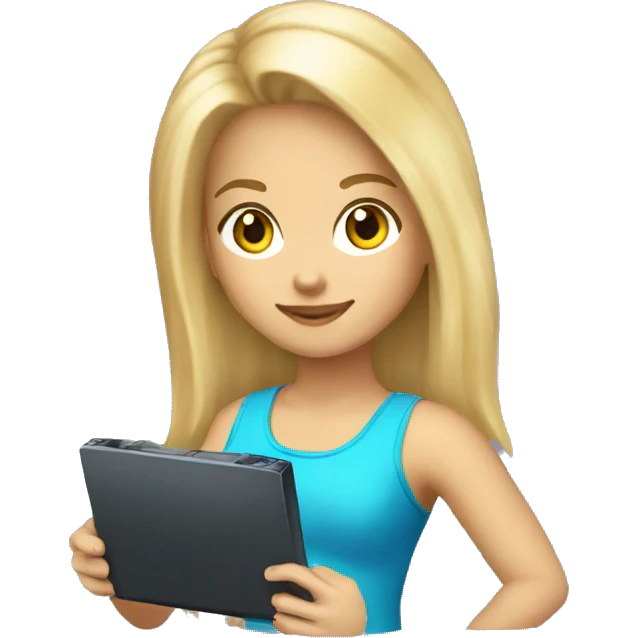  haired blonde light skin girl playing nintendo ds emoji
