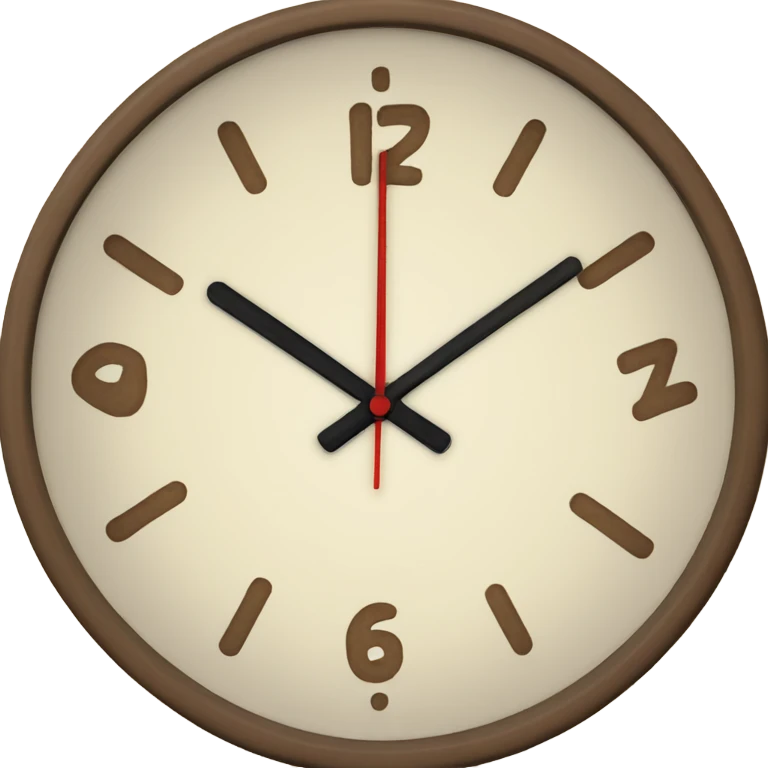 Cozy cream retro wall clock emoji