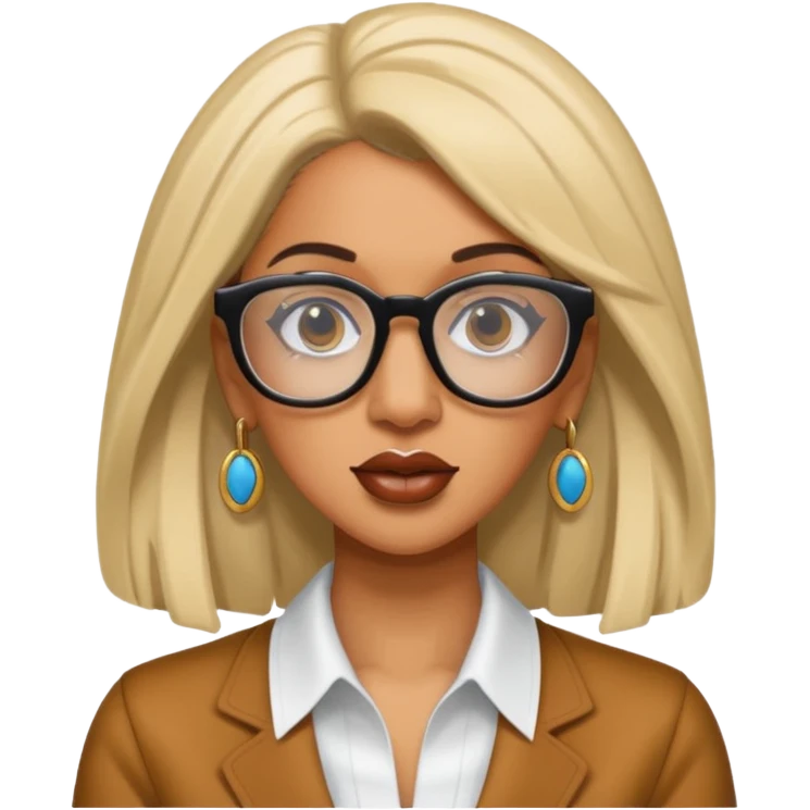 rapper Cardi B wear glasses emoji