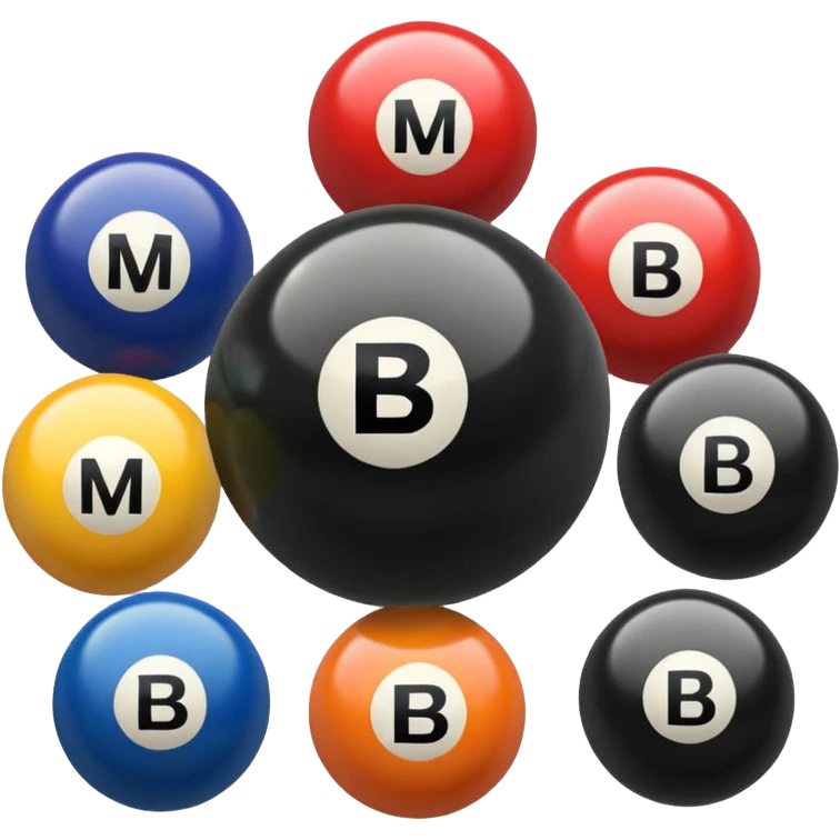 Black pull Ball with MB written on it. Nothing else no holes. emoji