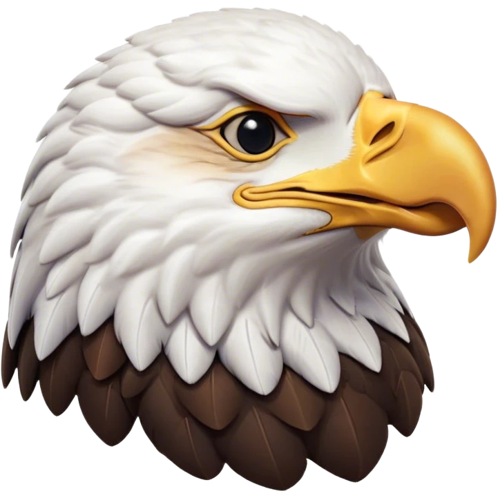 Meme-Worthy Cute Sleeping American Eagle Portrait Emoji, Head resting peacefully with a contented smile, showcasing a broad, stately form with eyes gently closed in serene slumber and a striking contrast of white head and dark body, Simplified yet adorably endearing features, highly detailed, glowing with a soft, drowsy majestic light, high shine, relaxed and utterly lovable, stylized with an air of playful laziness, soft glowing outline, capturing the essence of a sleeping American eagle that feels destined to become the next viral icon of adorable rest! emoji
