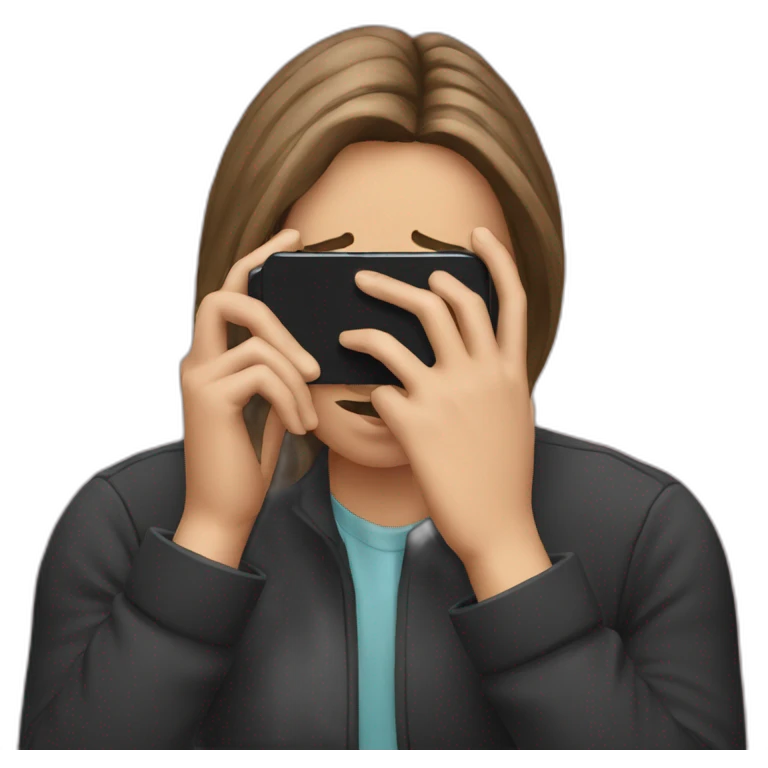 exasperated person holding a phone in front of their face emoji