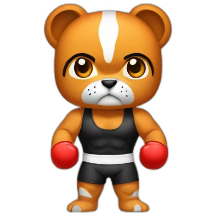 Boxer with tiger power  emoji