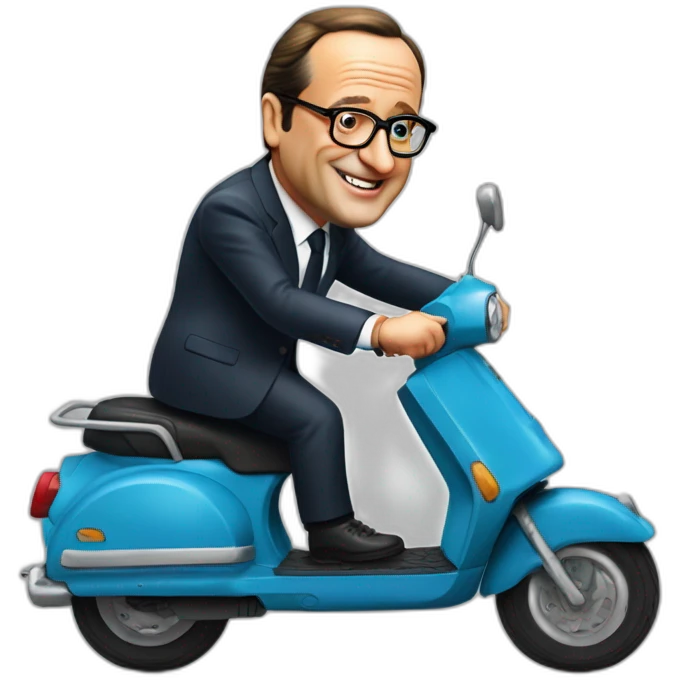 francois hollande sur un scooter emoji