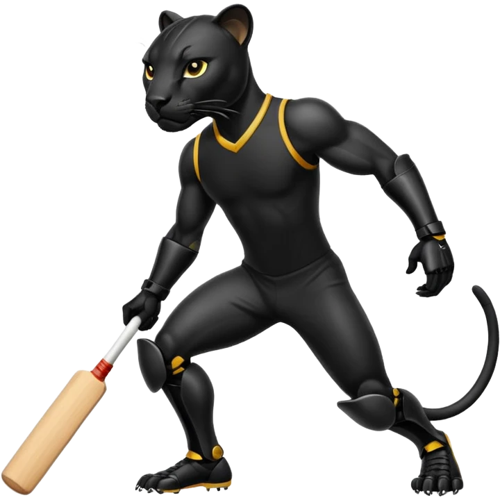 Panther in cricket emoji