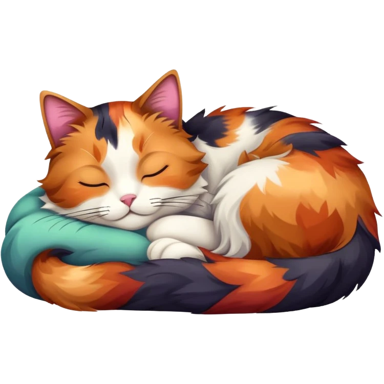 Calico cat sleeping  emoji
