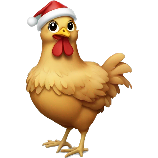 Christmas chicken emoji