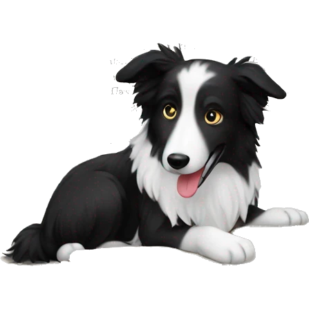 border collie reading emoji