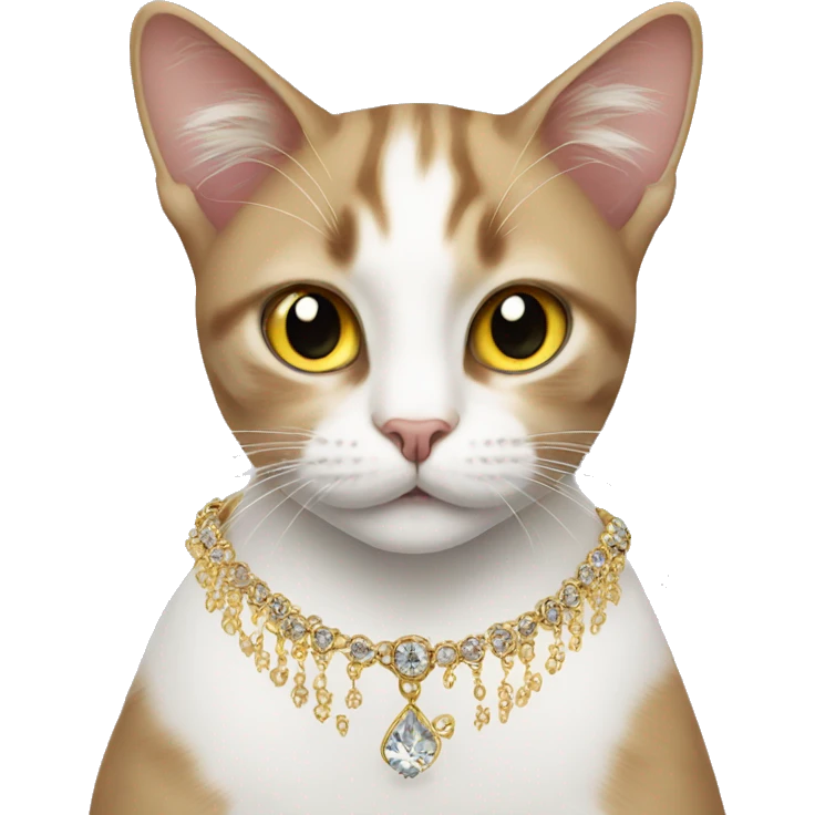 Cat with jewellery earrings  emoji