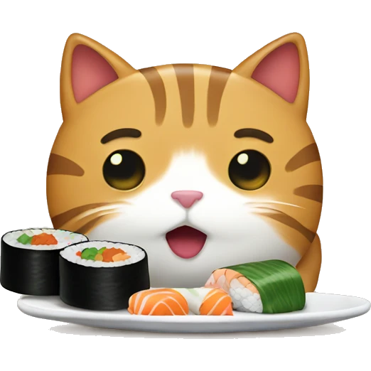 Cat eating sushi  emoji