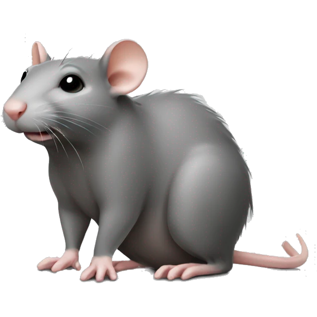 the back of a standing rat emoji