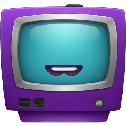 Gato con correa morada viendo tv emoji