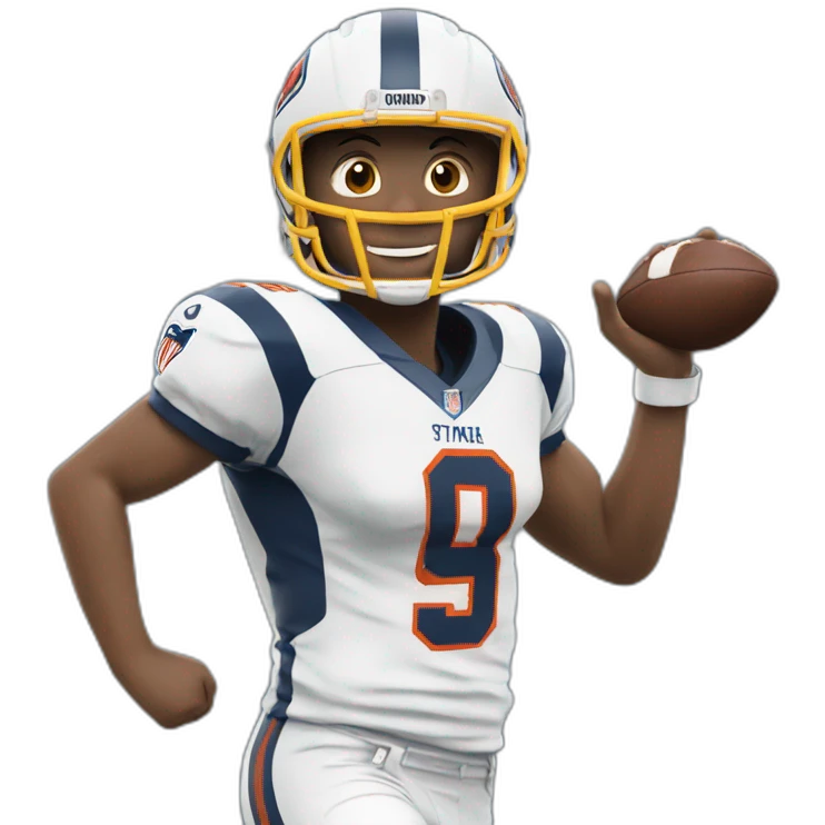 quarterback with striped knee socks throwing emoji