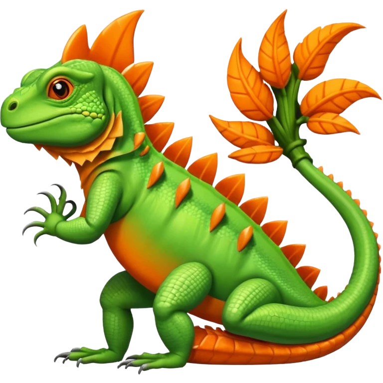 Patas de iguana naranja emoji