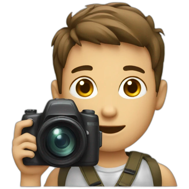 a boy with a camera emoji