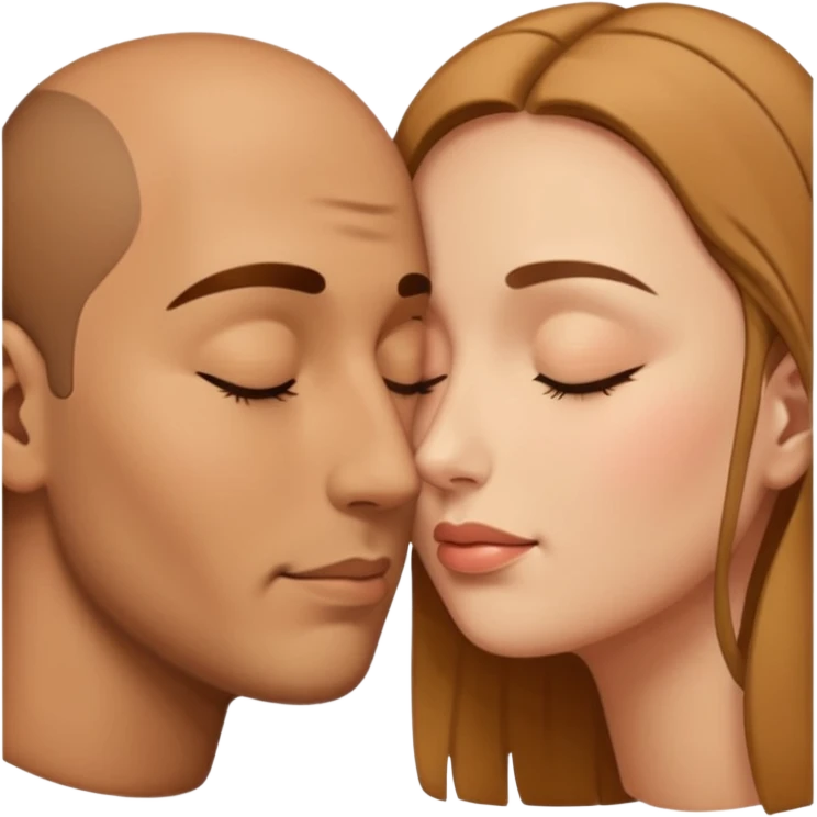 two faces whose forehead are touching another. these two people are in love and close their eyes emoji