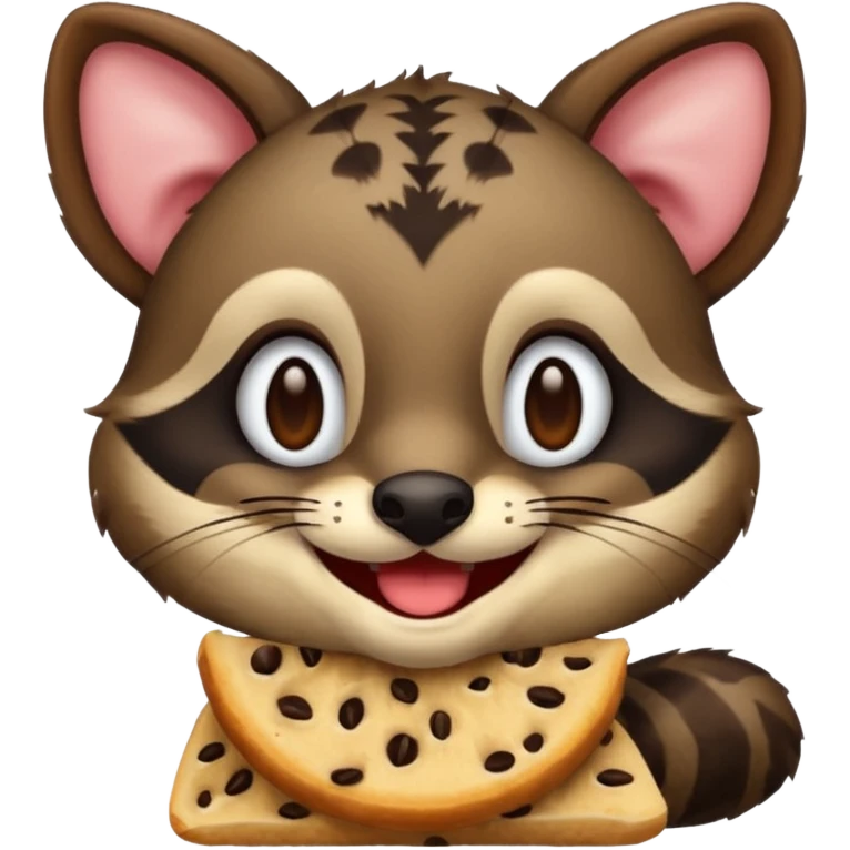 civet emoji with enjoying food emoji