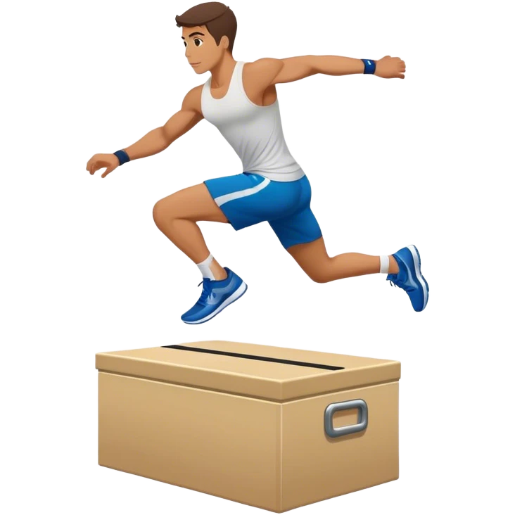man jump onto plyo-box side-view emoji