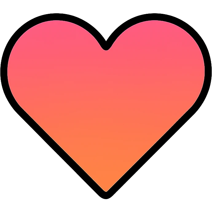 modern icon style gradient heart icon, clean lines, gradient with outline glow, no text emoji