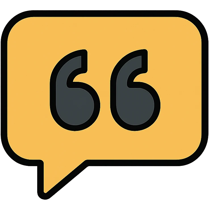 quotes icon in gold and black emoji