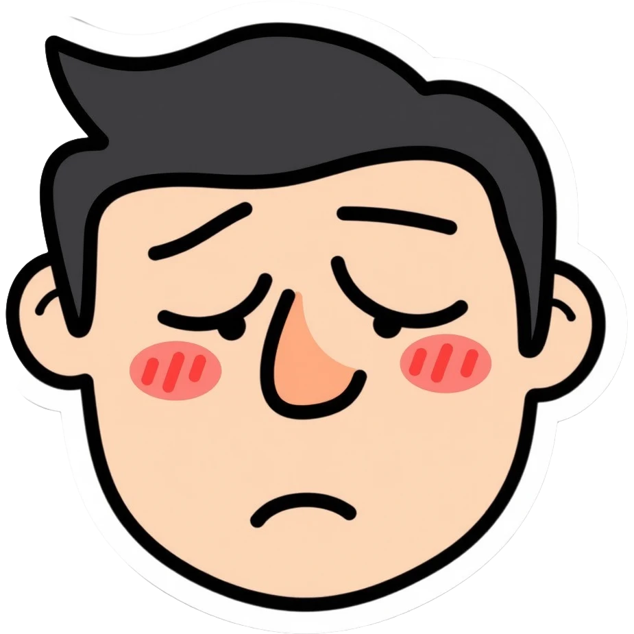 Tired exhausted face with droopy eyes emoji