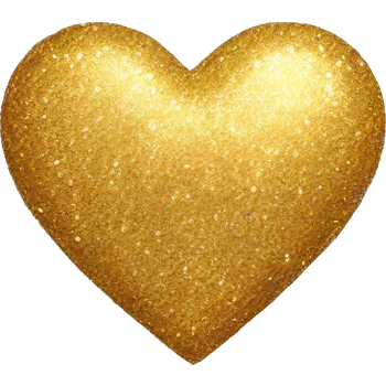 golden heart with glitter emoji
