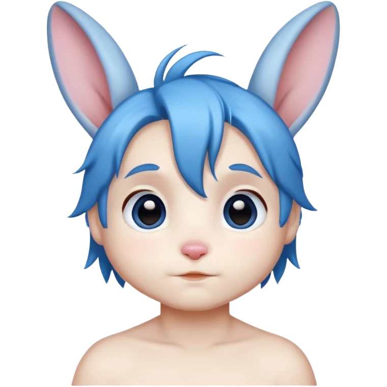 pretty easter boy bunny with blue hair emoji