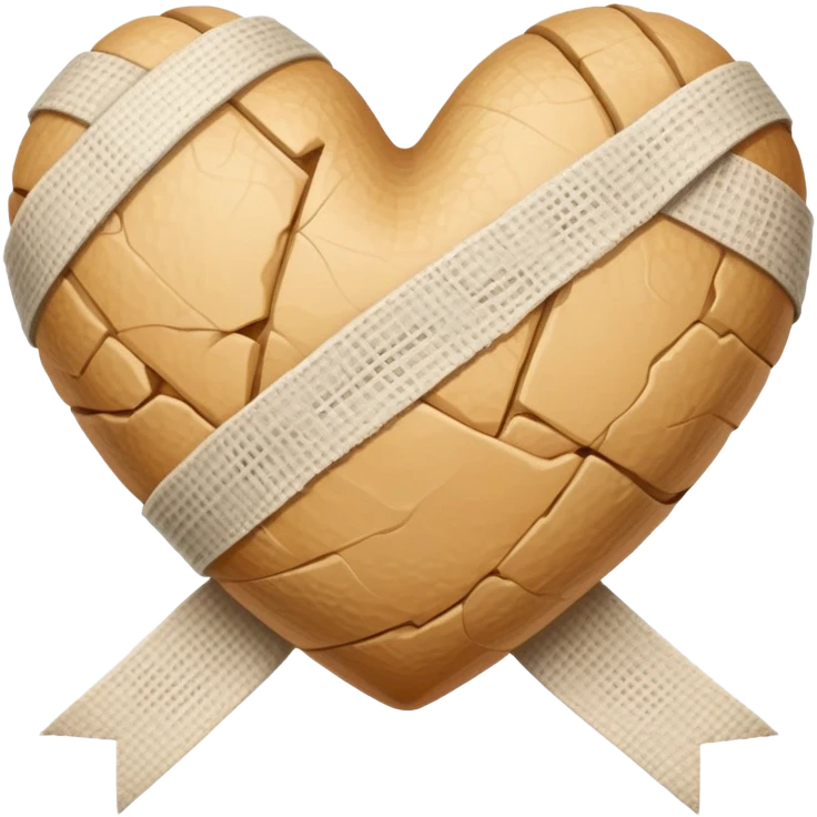 beige heart tied with a bandage emoji