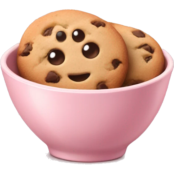 Cookies in a soft pink bowl emoji