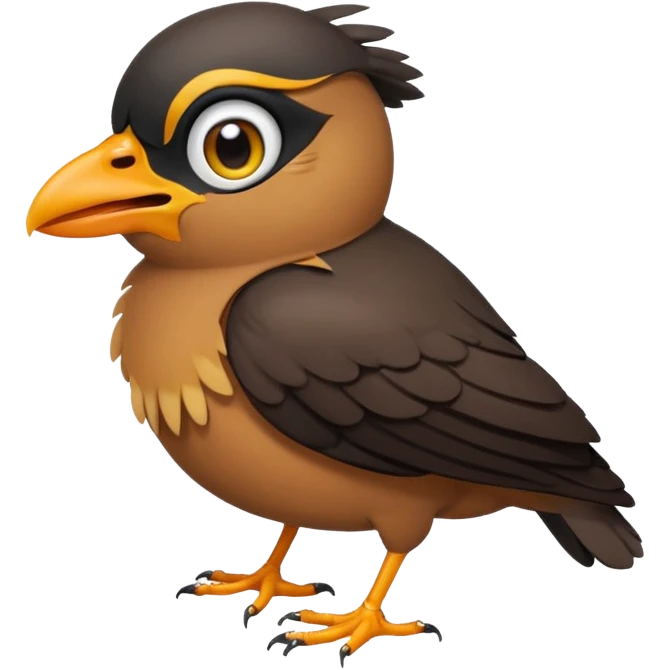 A crying common myna bird cute emoji emoji