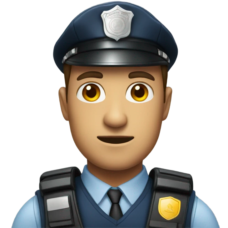 man standing with police vest emoji
