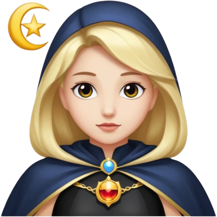 Eclipse Princess – shadow cape + lunar pin emoji