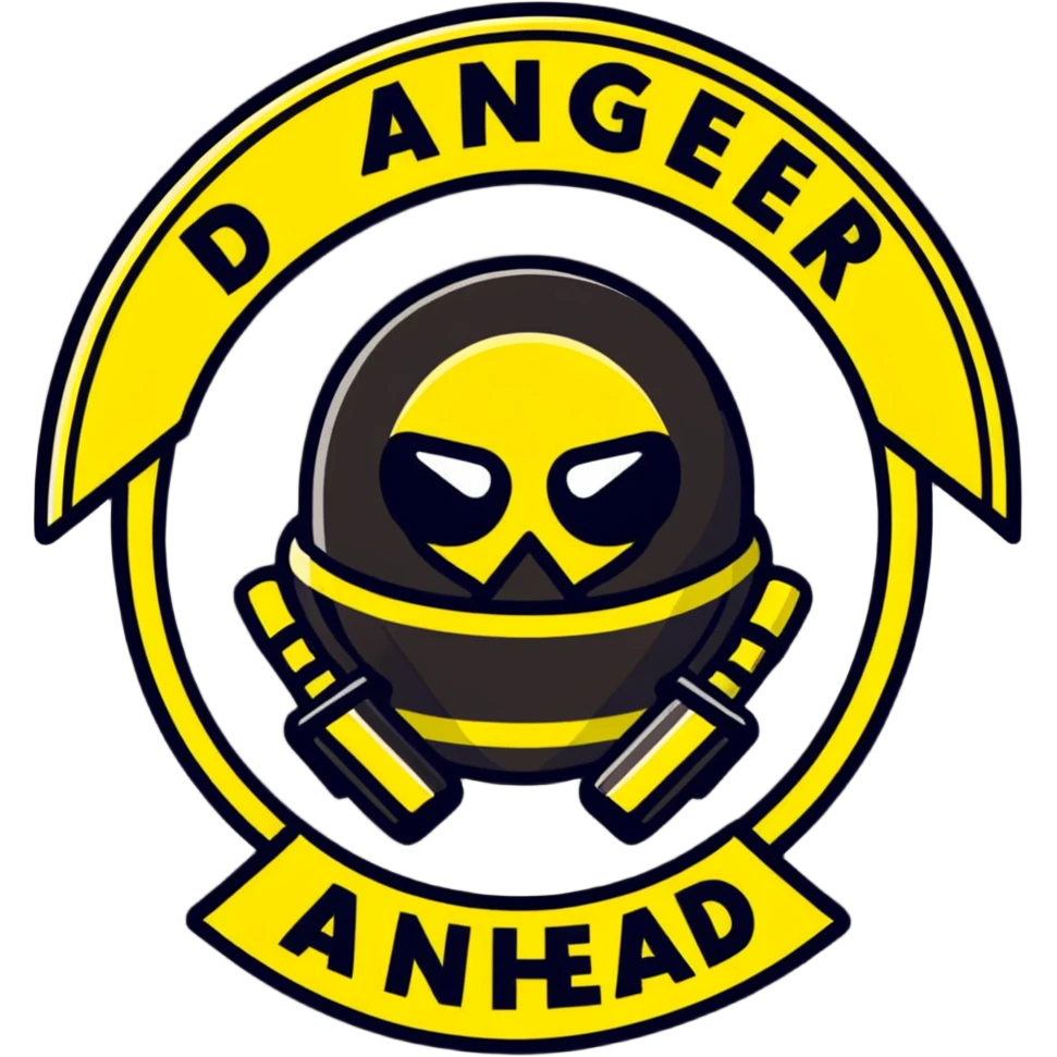 A sign that says danger, fun ahead emoji