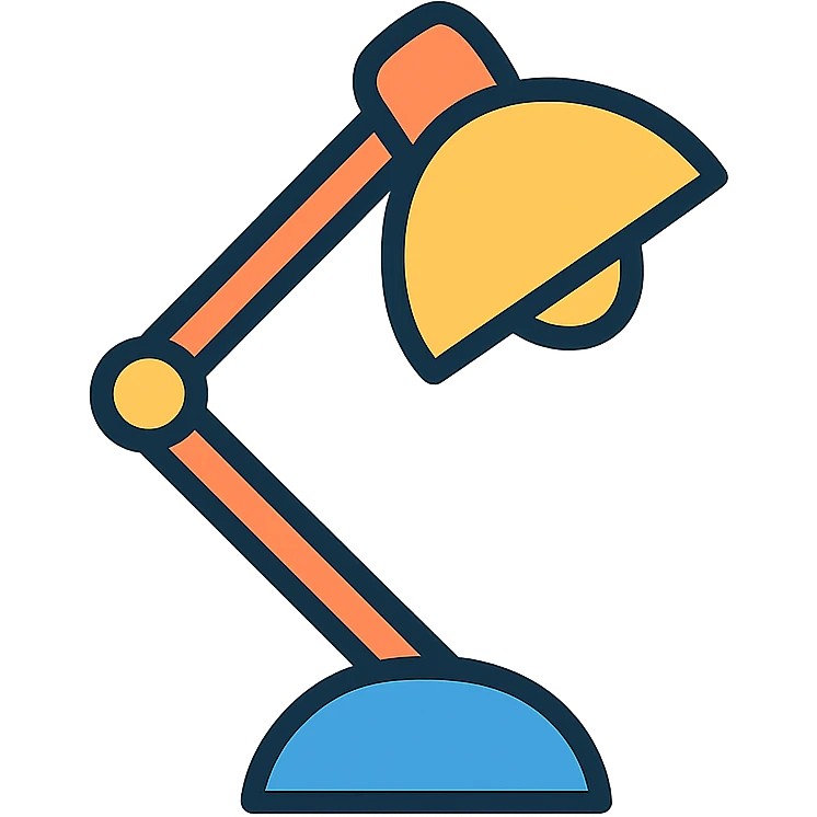 classic desk lamp color outline icon style emoji