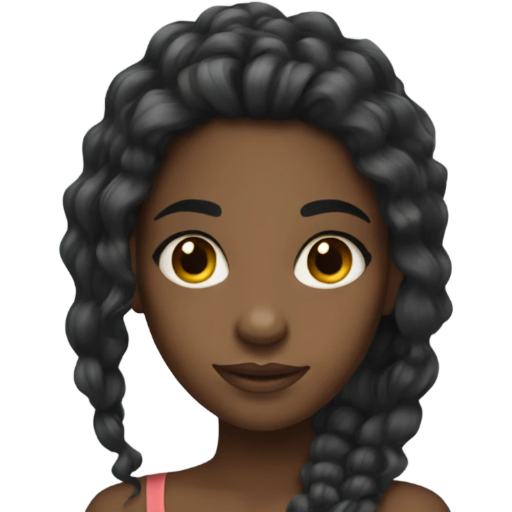 A beautiful Black girl with long hair emoji