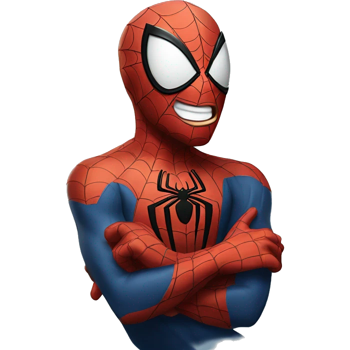 Spider-Man and hilariously laughing emoji
