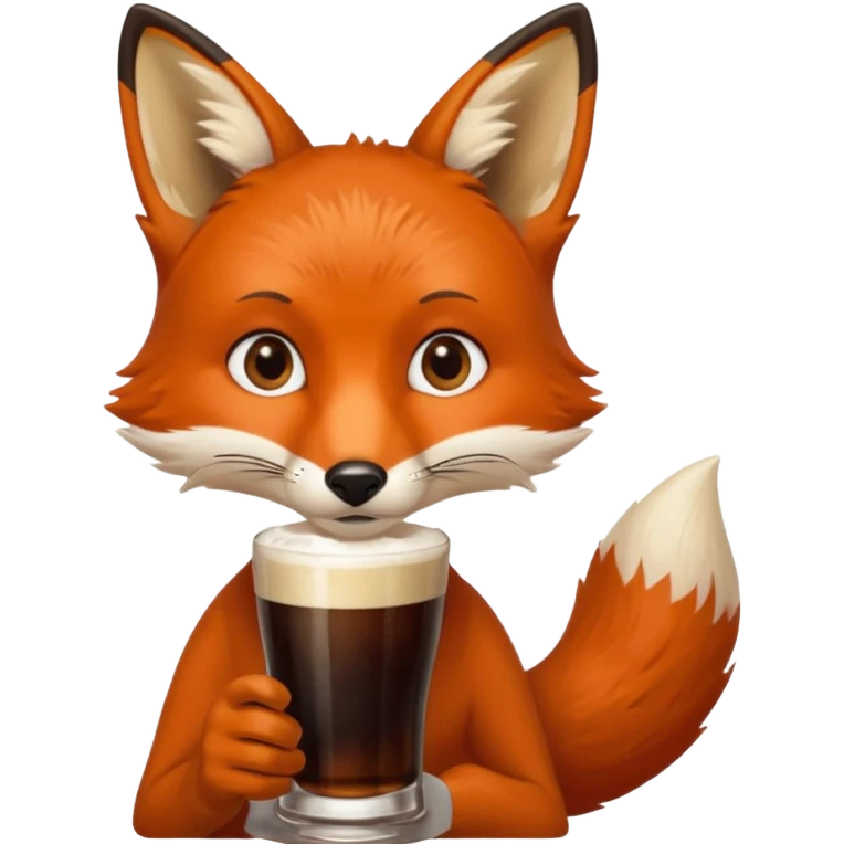 A fox drinking a Guinness  emoji