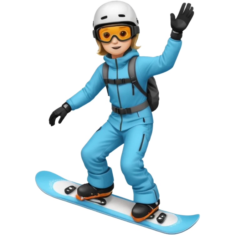 Snowboarder hold full body emoji