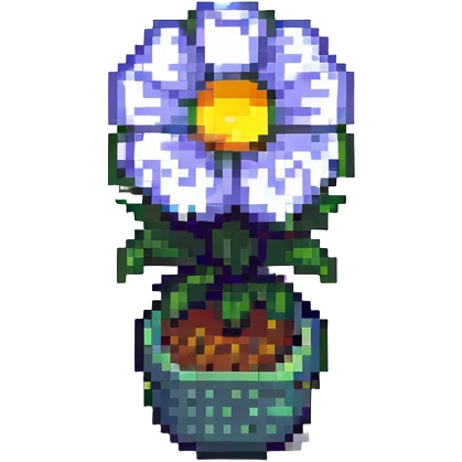 micro pixel art flower, as few pixels as possible, super minimal emoji