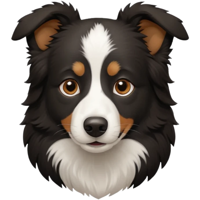 border collie predominantly black fur with brown on the eyebrows and neck emoji
