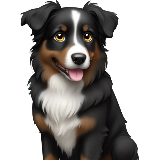 Small black australian shepherd dog no white fur  emoji