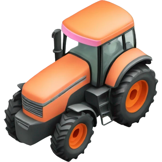 White, pink, orange farm tractor  emoji