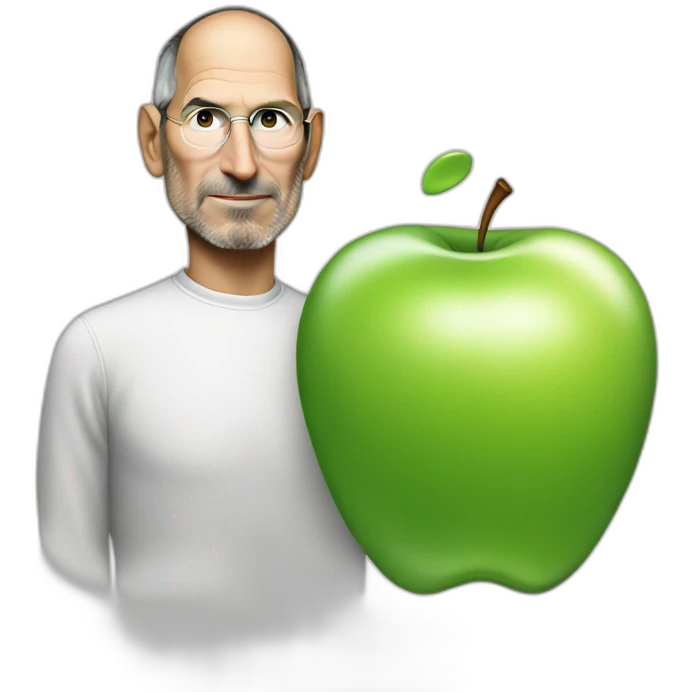 Steve Jobs with apple emoji