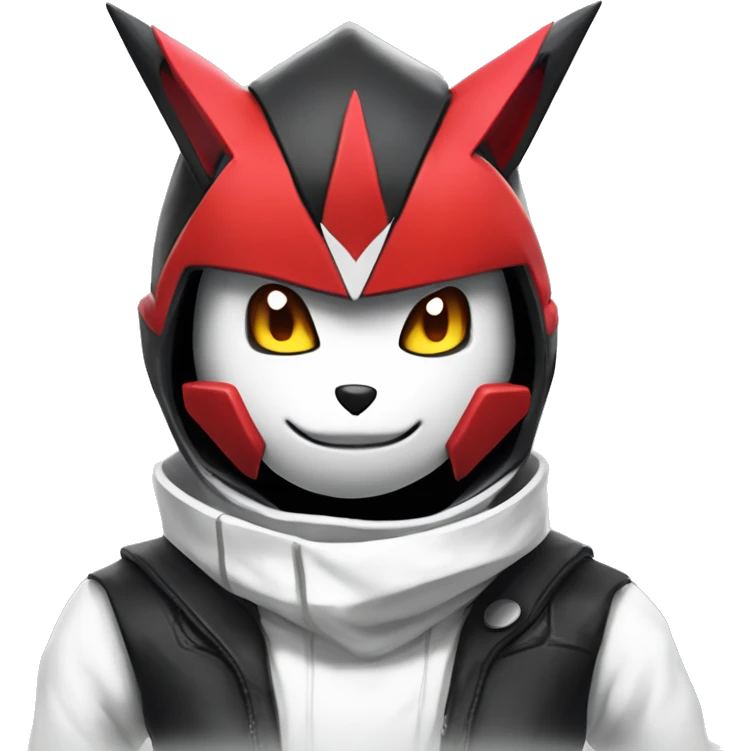  Cool Edgy Futuristic Black White Red Zangoose-Digimon-Medabot emoji