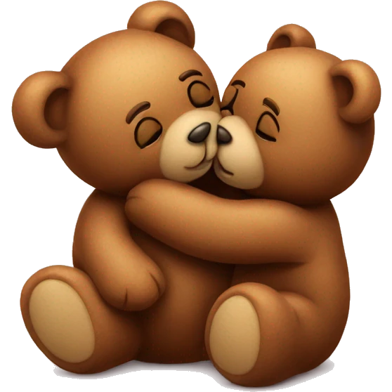 teddy bear kissing another teddy bear emoji